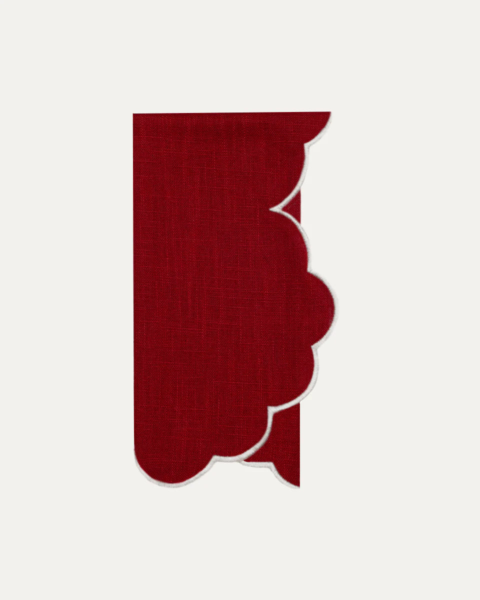 Servilleta roja y blanca