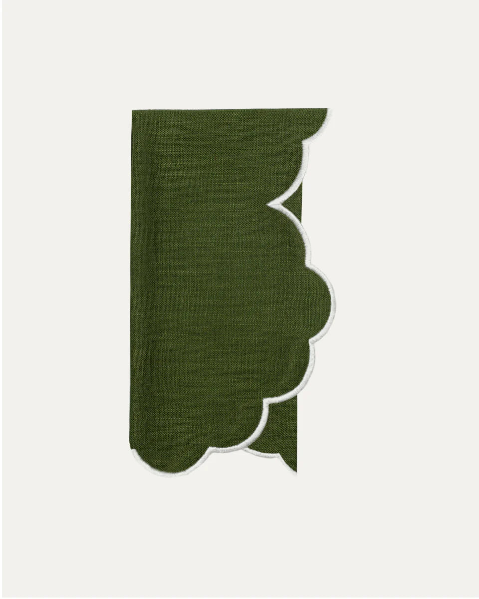 Servilleta verde y blanca