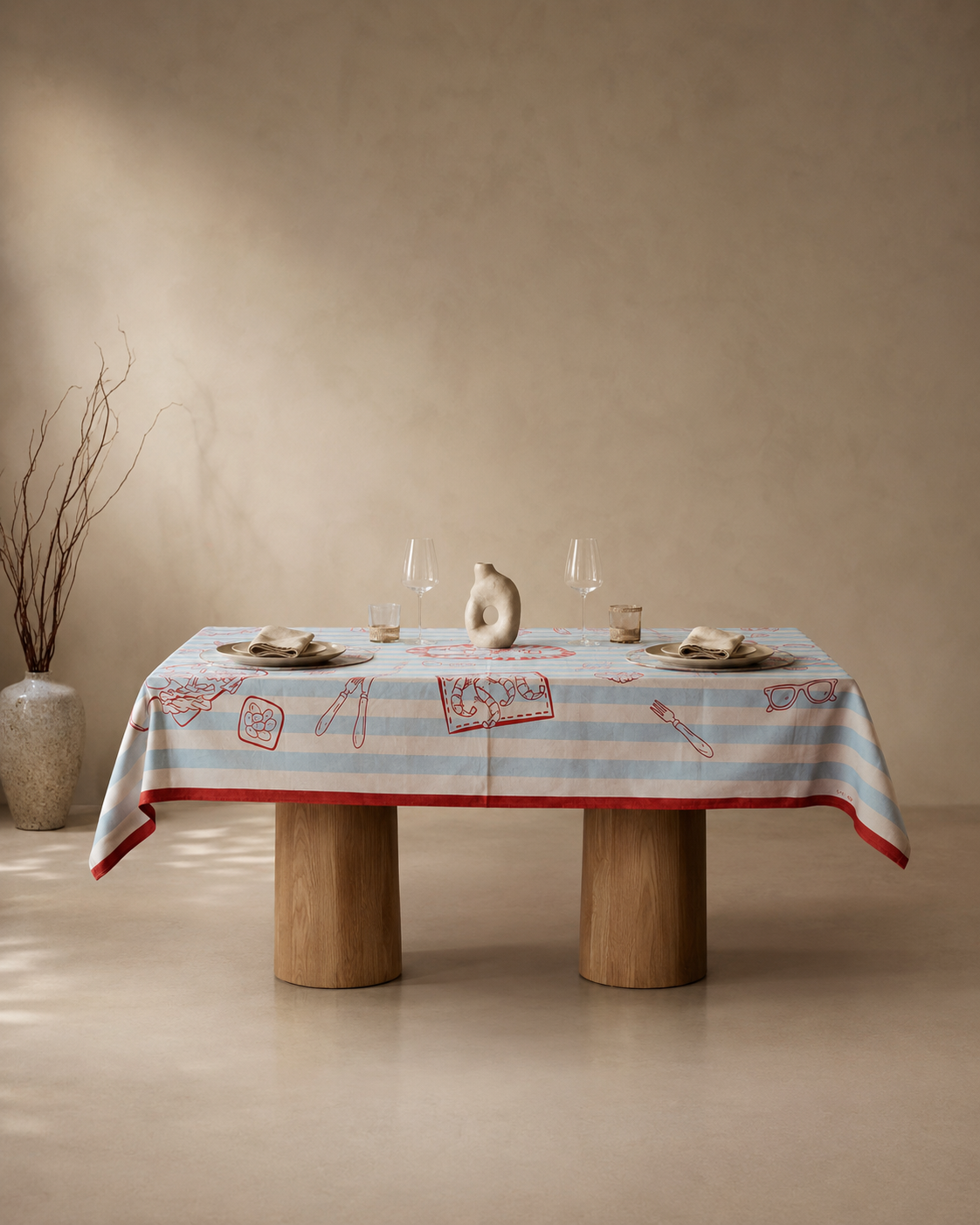 Mantel rayas 140x220