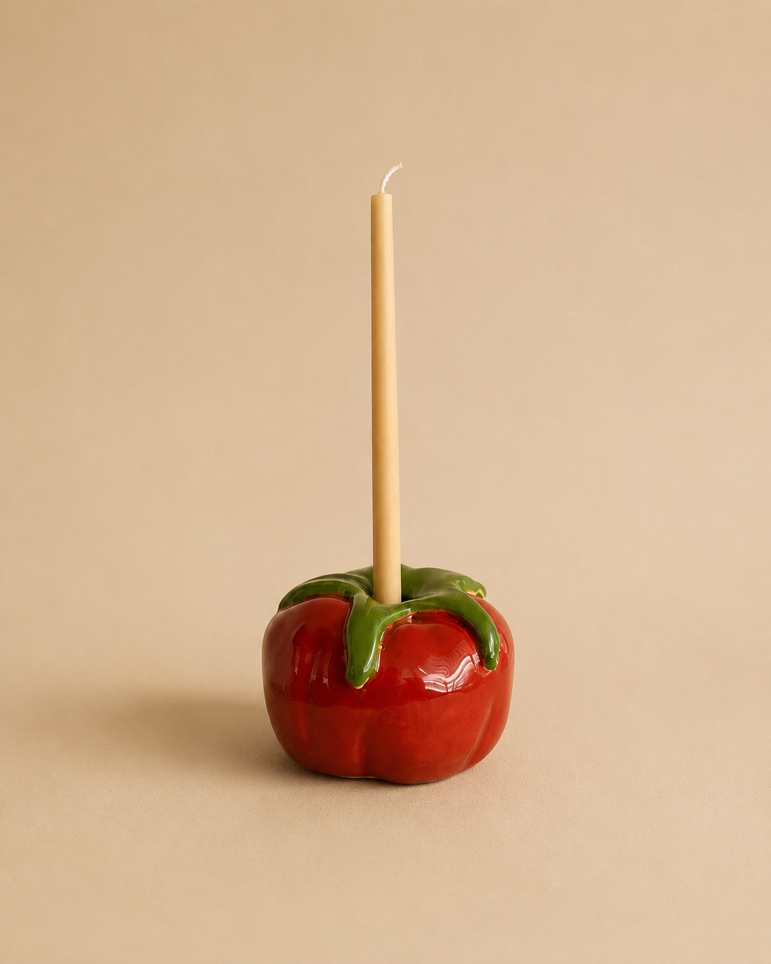 Candelabro tomate cerámica
