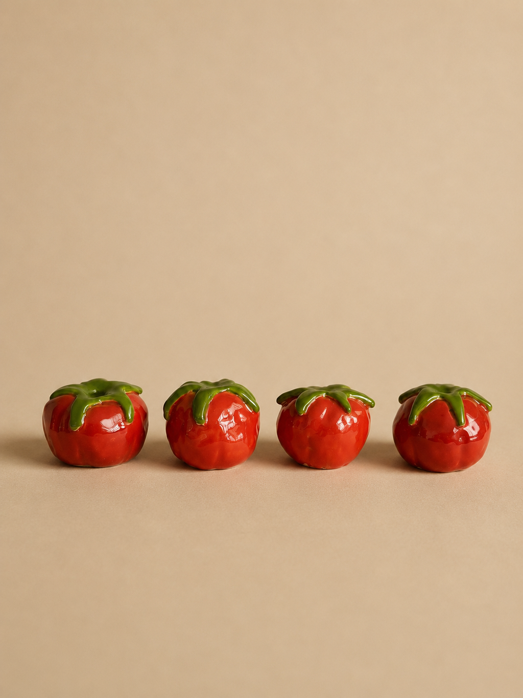 Candelabro tomate cerámica