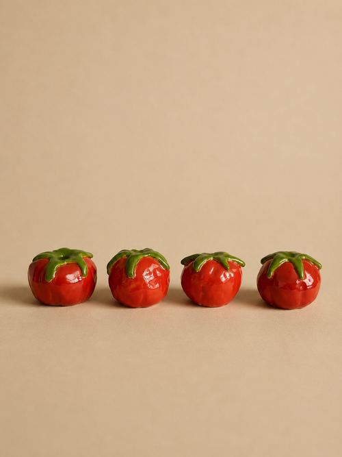Candelabro tomate cerámica
