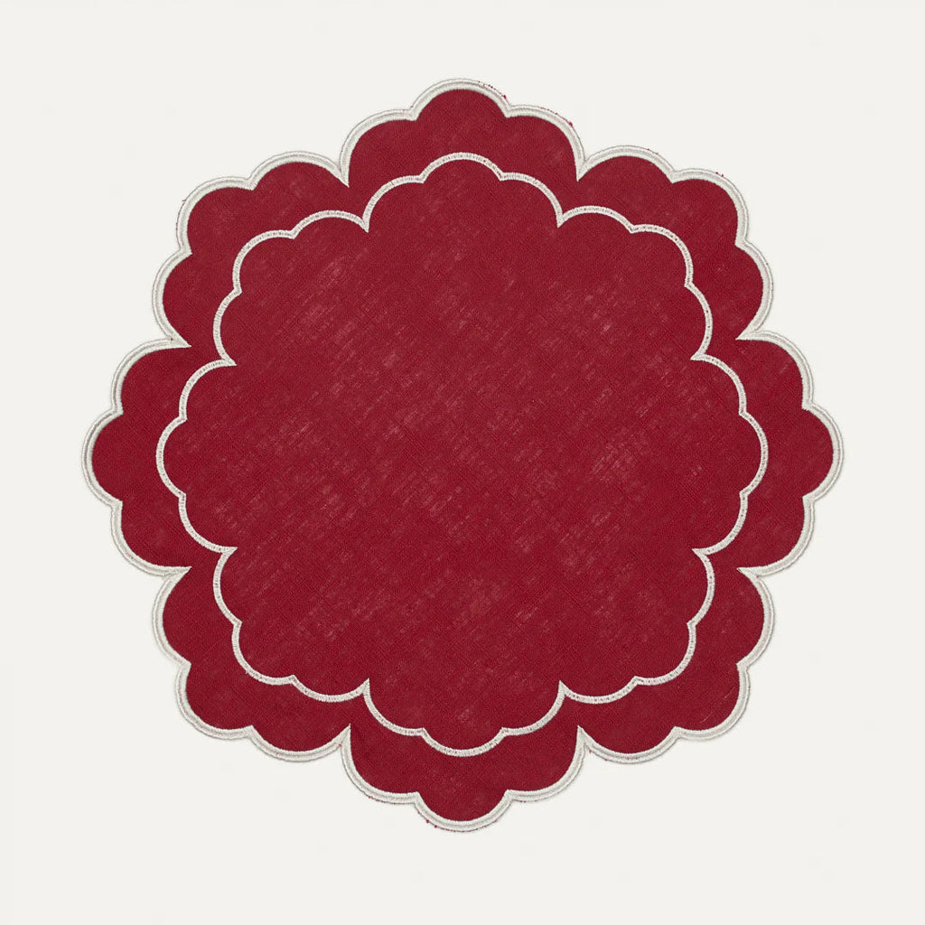 Mantel Individual personalizable rojo y blanco