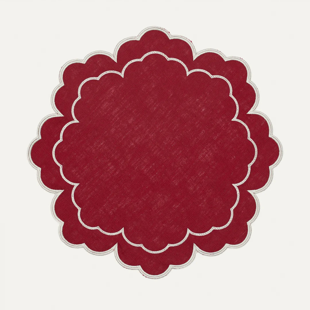 Mantel Individual personalizable rojo y blanco