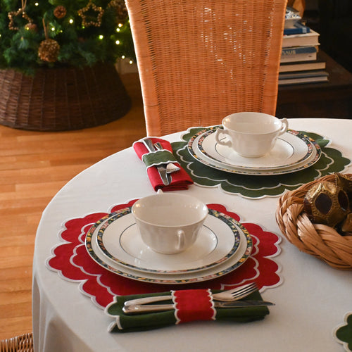 Mantel Individual personalizable rojo y blanco