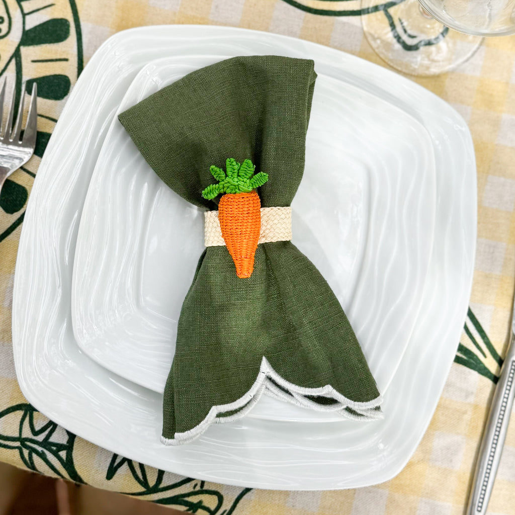 Servilleta verde y blanca