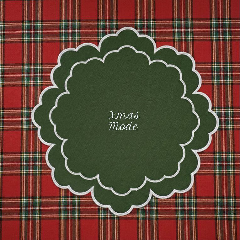 Mantel Individual personalizable verde y blanco